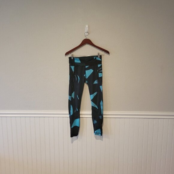 Lululemon Inspire Tight *Full-On Luxtreme (Mesh) Peacock Blue Black W5G70S Sz 4 - Picture 3 of 14